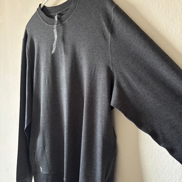 Vuori Men's Ponto Performance Crew Long Sleeve Shirt Color: Charcoal Heather XL - Picture 7 of 15